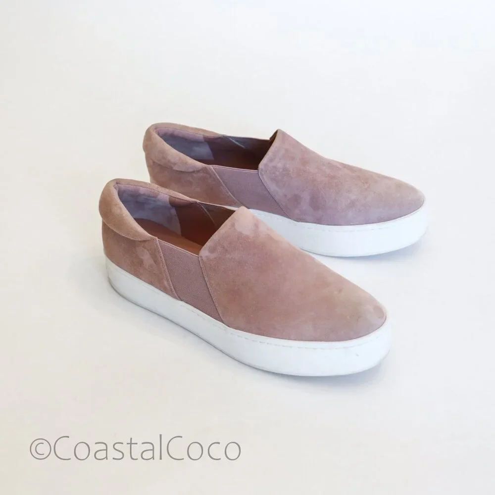Vince Warren Women's Size 11 Suede Platform Slip-On Shoes Casual Comfort Leather